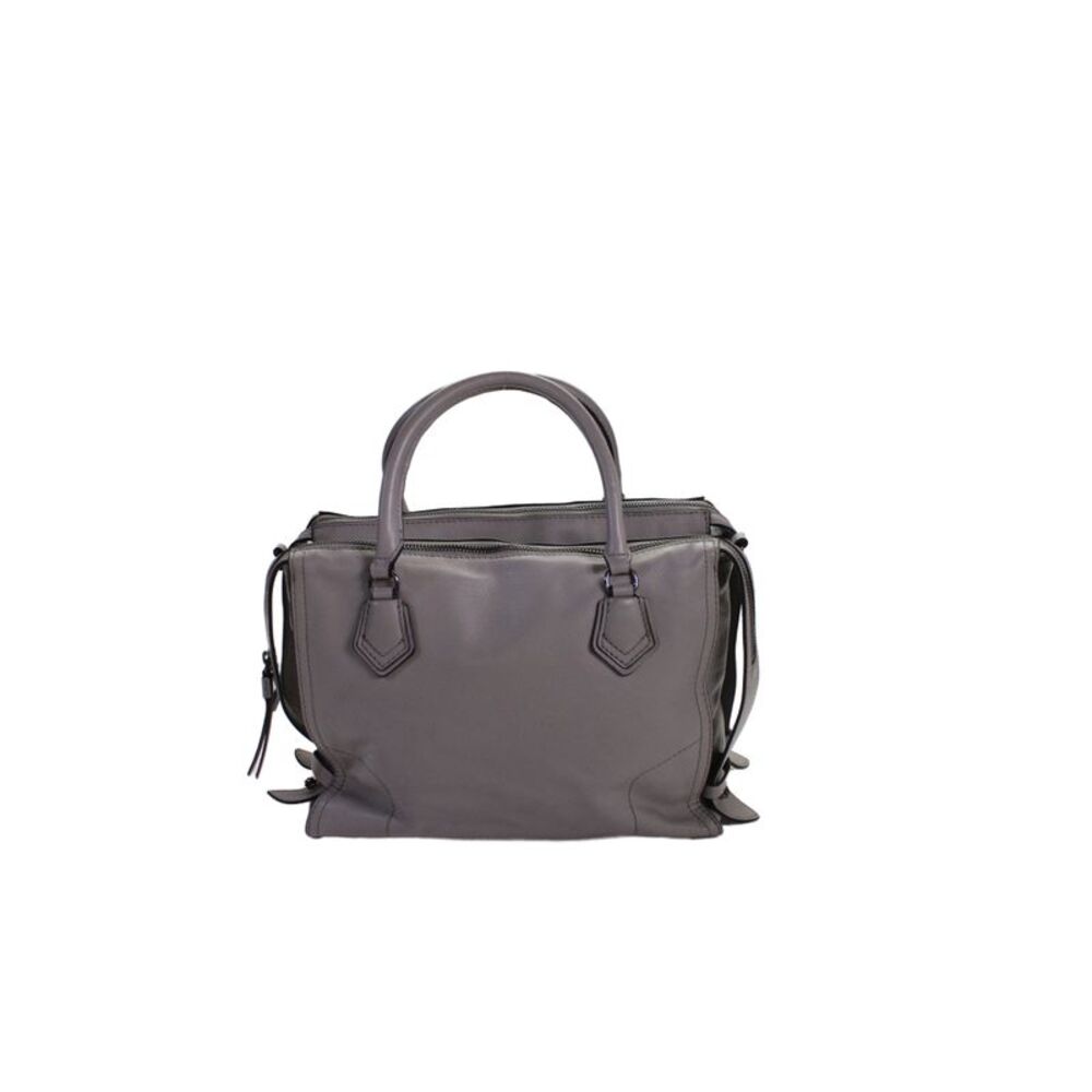 Botkier Womens Leather Top Handle Zipper Closure Shoulder Handbag Grey